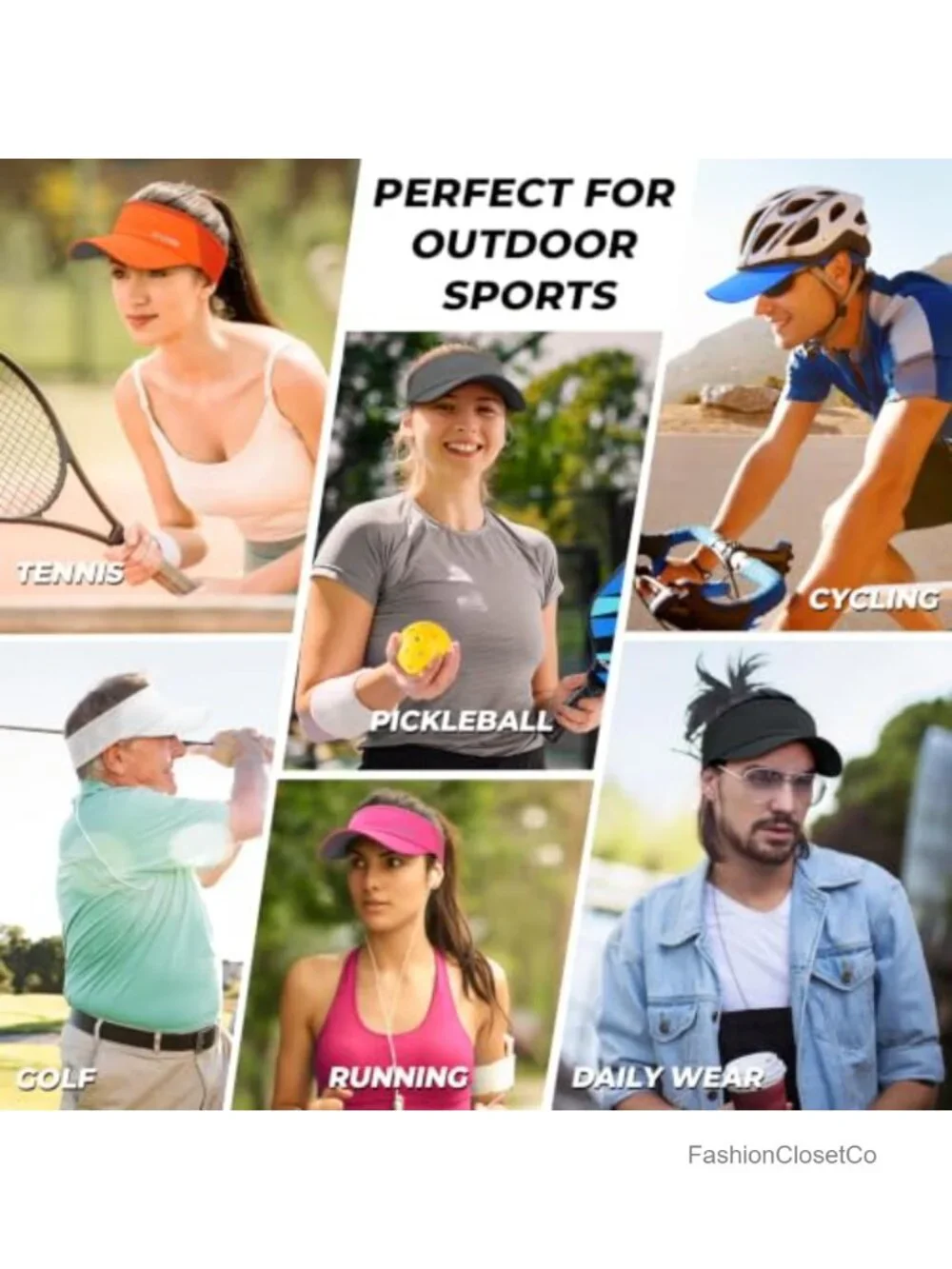 Sports Sun Visor Lightweight Packable Cooling Stretch Visor Hat Running Tennis